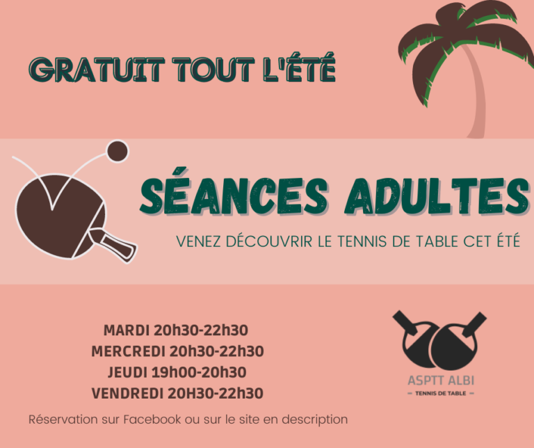 L’été ping – Séances Adultes