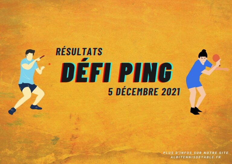 Défis Ping – 5 Décembre 2021
