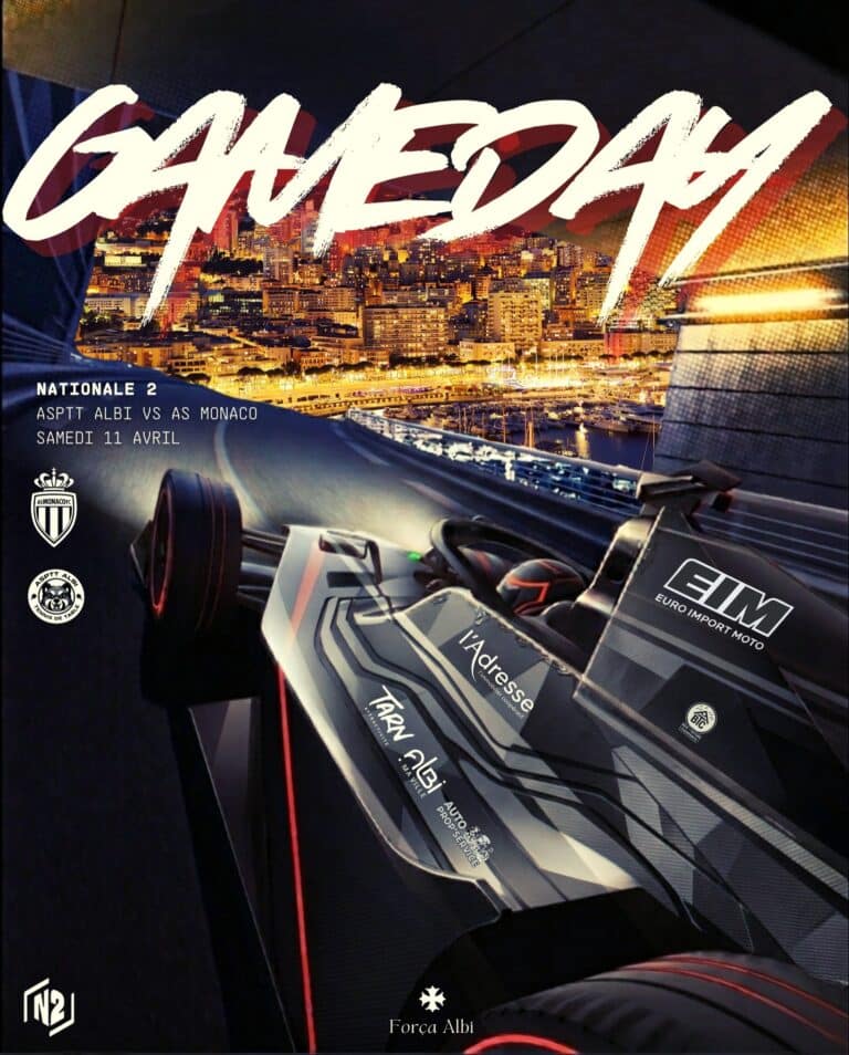 Affiche de match de tennis de table diffusée sur les réseaux sociaux du club à Albi